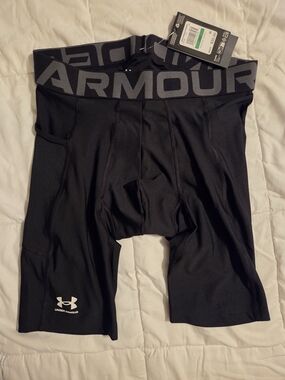 Under Armour Black Men's Compression Boxer Briefs with Gray Logo